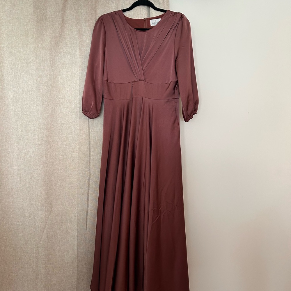 Dainty Jewells Long Sleeve Dress in Burgundy